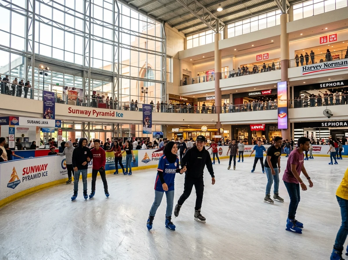 Luncur ais di Sunway Pyramid Ice