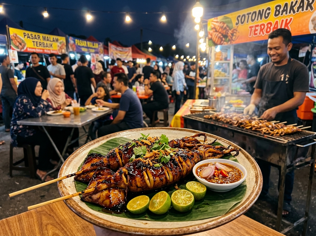 Sotong Bakar dengan sambal cili Terengganu