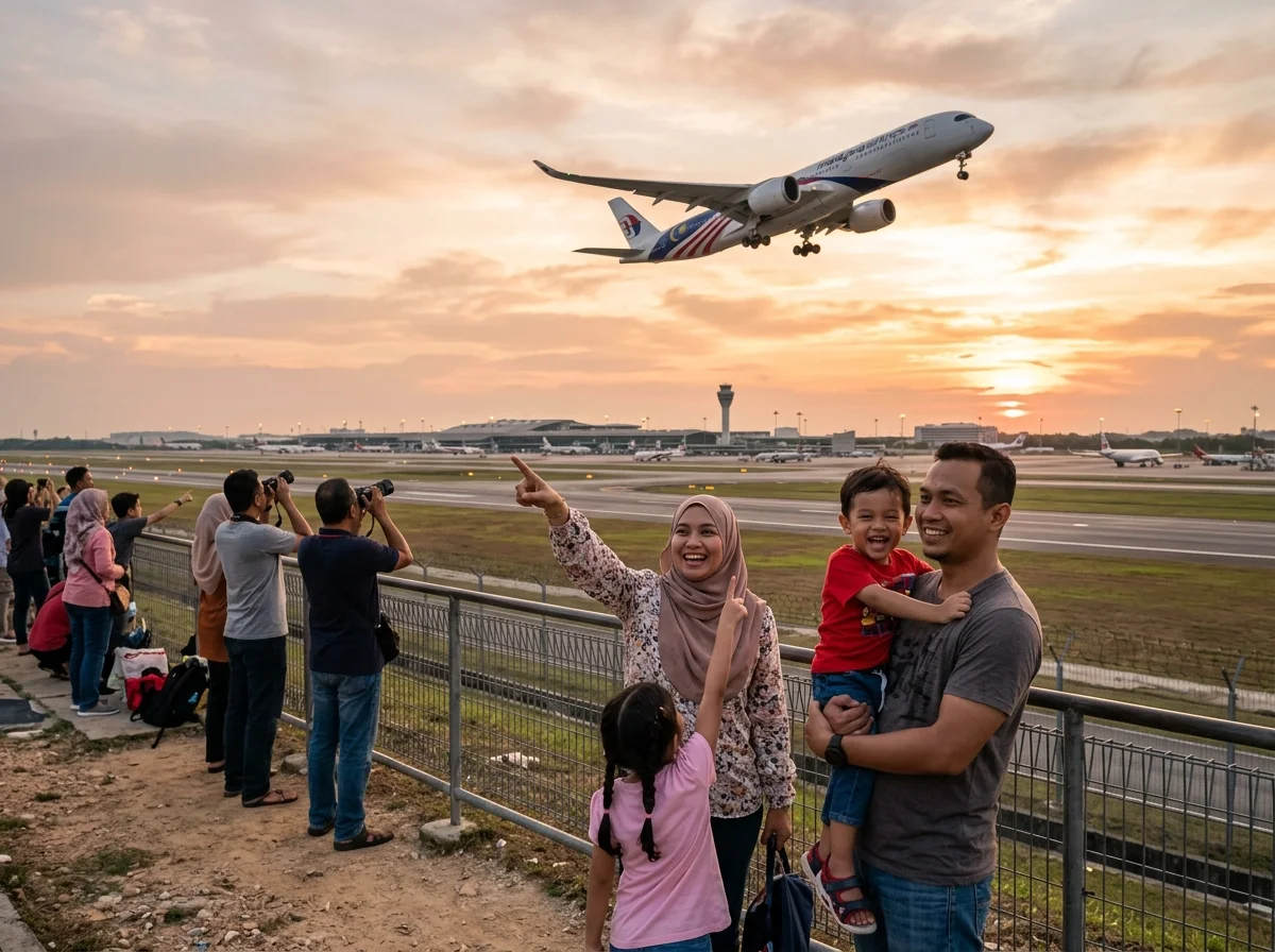 Menyaksikan kapal terbang berlepas berhampiran KLIA Sepang