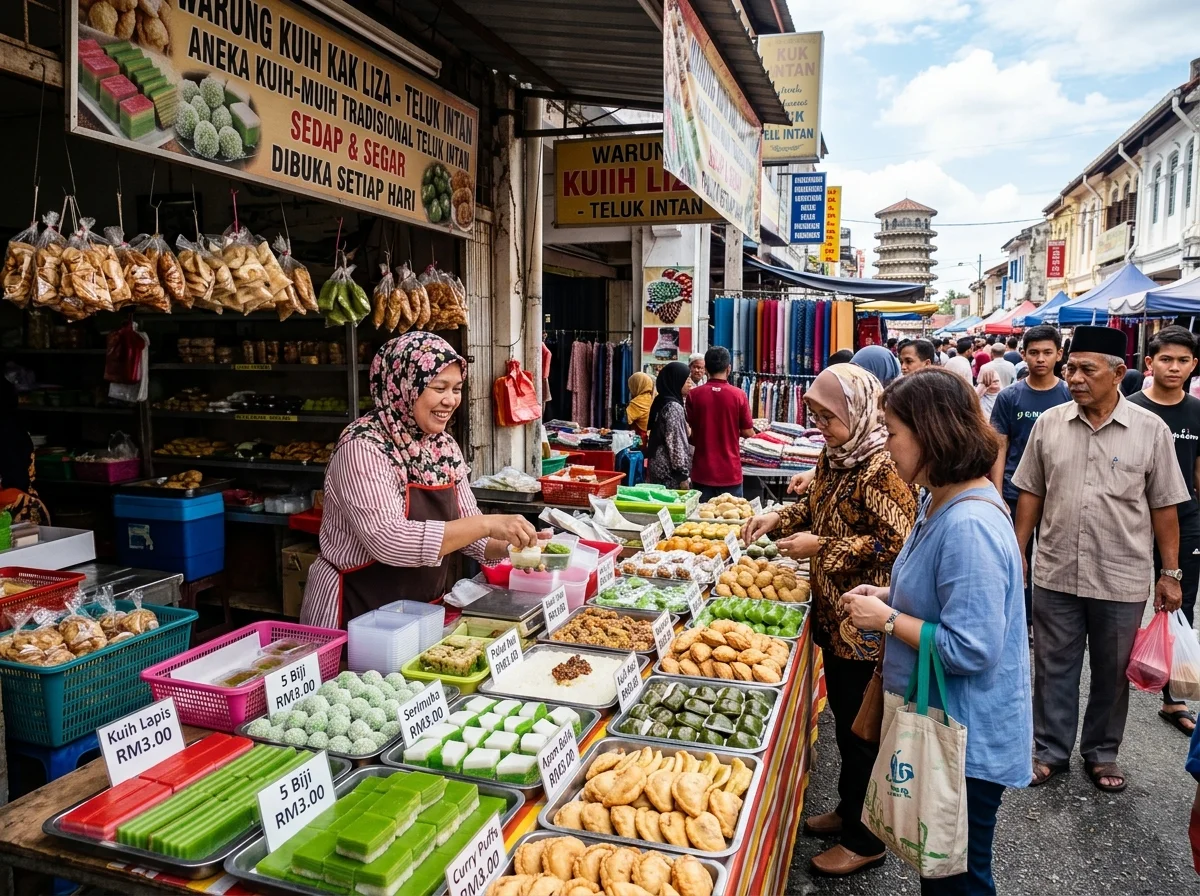 Gerai makanan dan kuih di Pasar Besar Teluk Intan