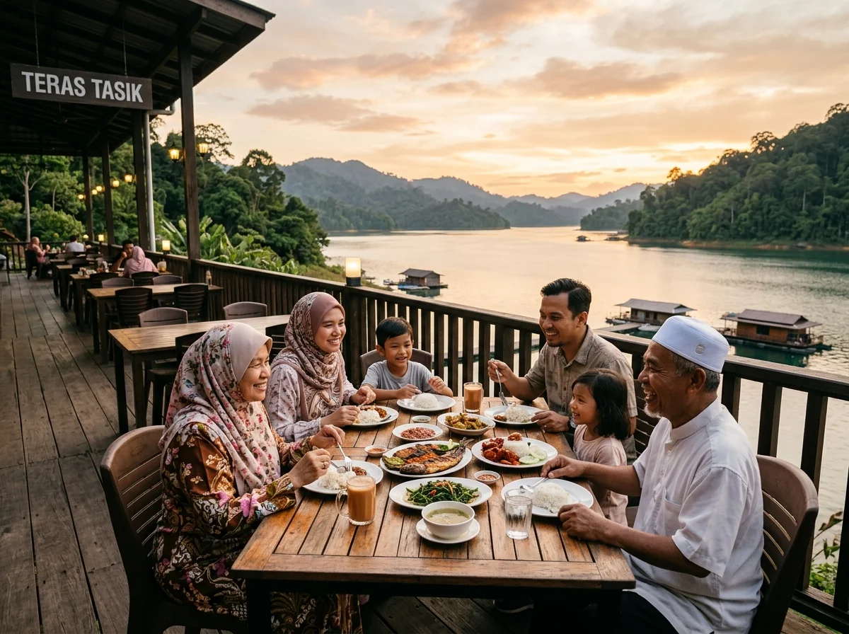 Makan tepi tasik di resort Tasik Kenyir