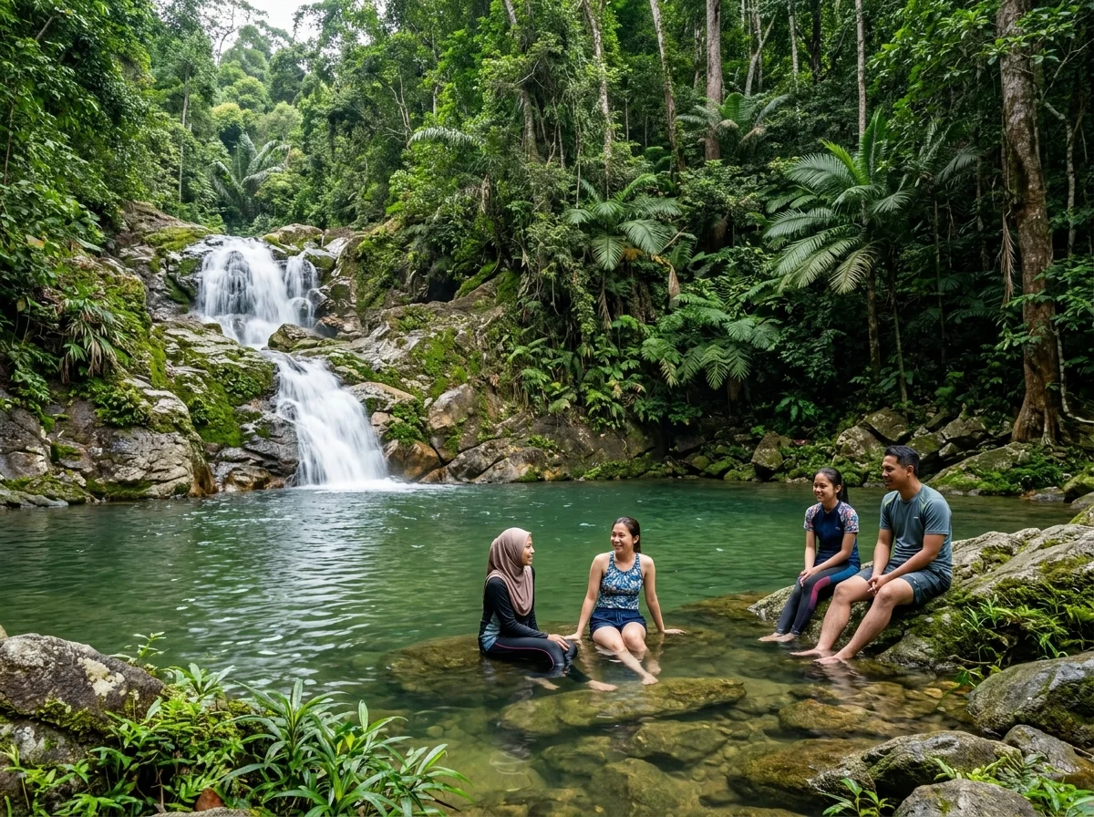 Air Terjun Saok dengan kolam semula jadi di Tasik Kenyir