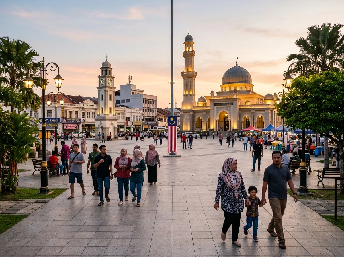 Dataran Penggaram dan masjid bandar Batu Pahat
