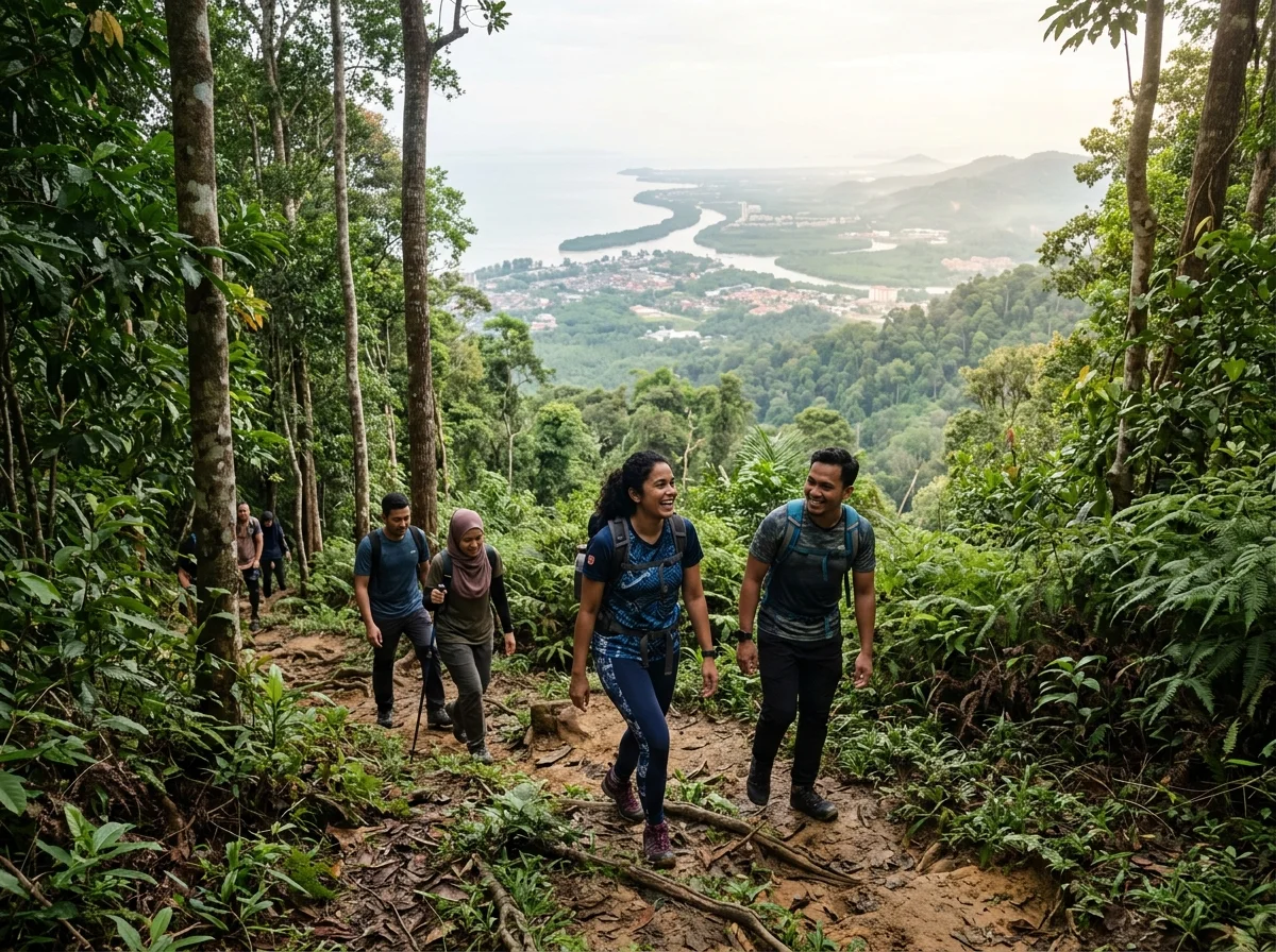 Denai pendakian di Gunung Banang Batu Pahat