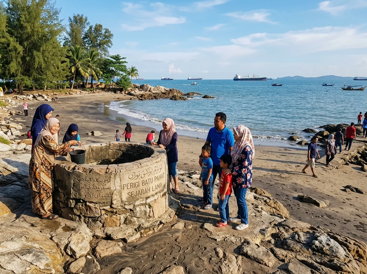 Pantai Minyak Beku dan Perigi Batu Pahat bersejarah
