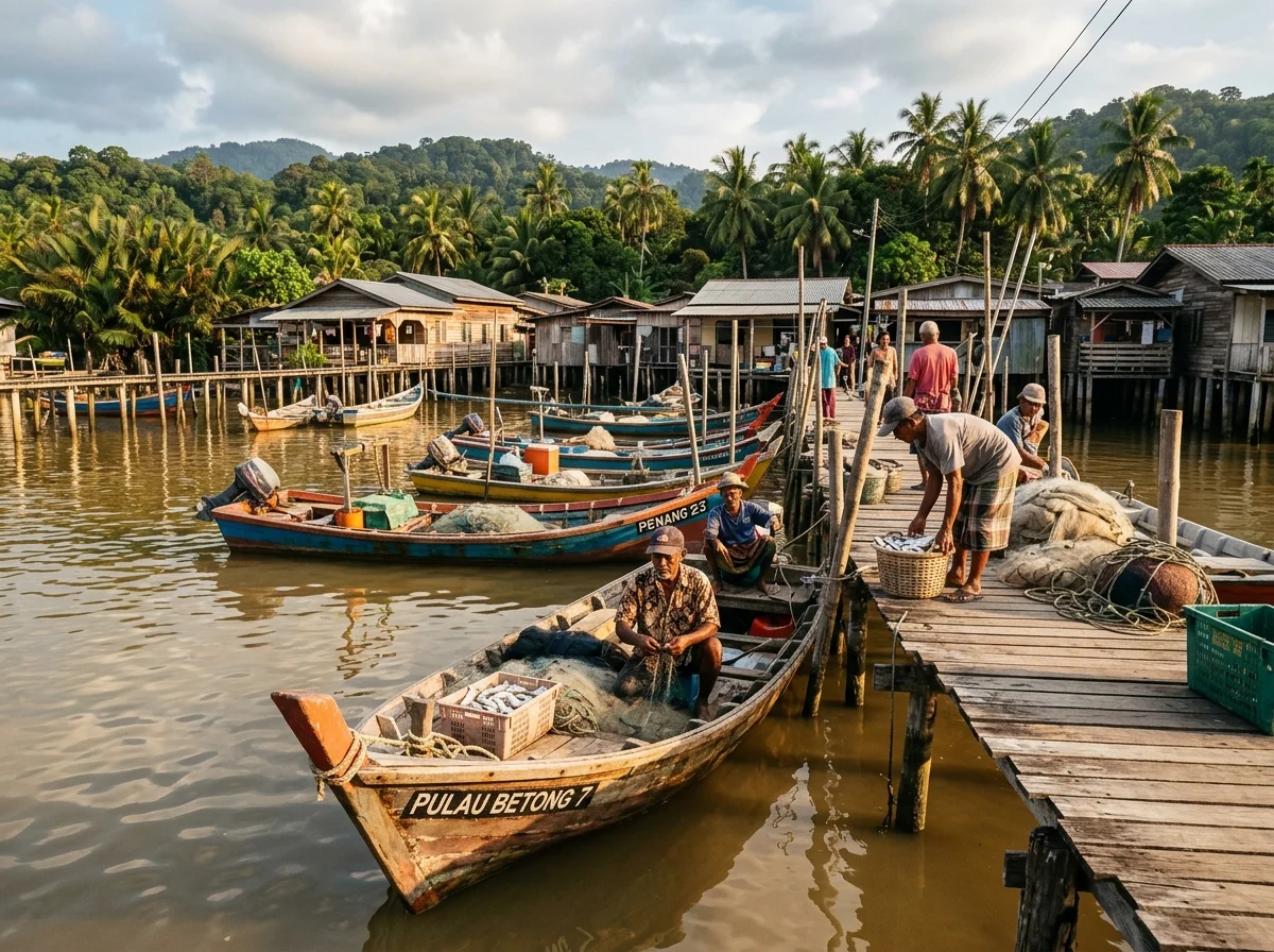 Perkampungan nelayan di Pulau Betong
