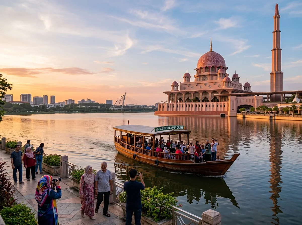 Masjid Putra dan tasik Putrajaya bersebelahan Cyberjaya