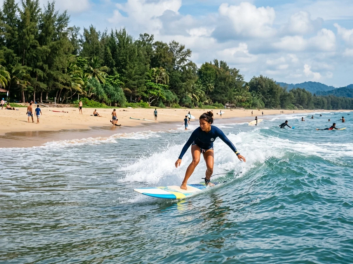 Aktiviti berselancar di Pantai Cherating