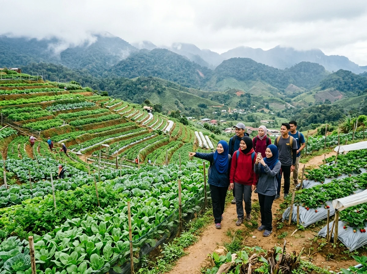 Ladang sayur dan strawberi tanah tinggi Lojing