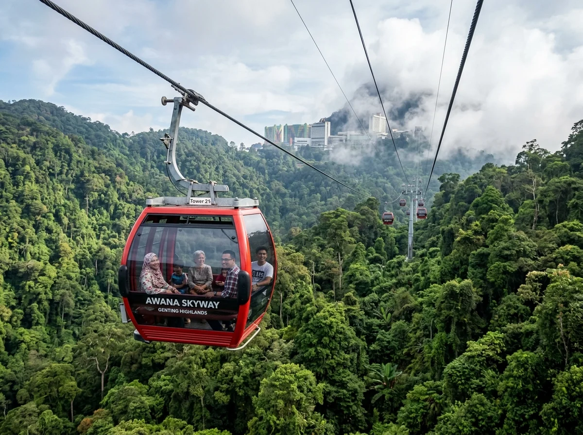 Hari 1 naik ke puncak Genting dengan kereta kabel