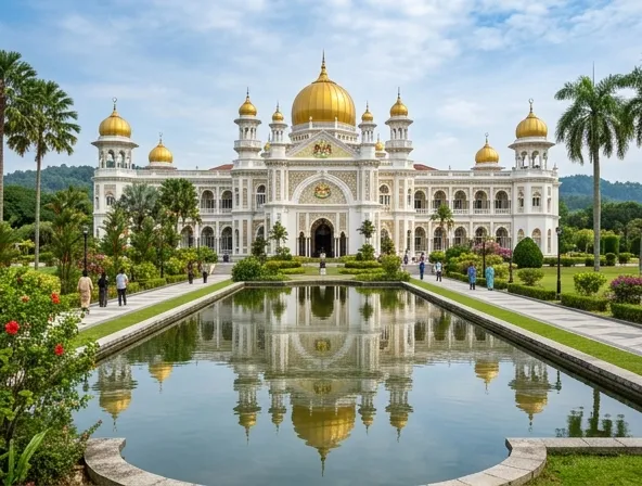 Istana bergaya Melayu-Eropean dengan menara sudut