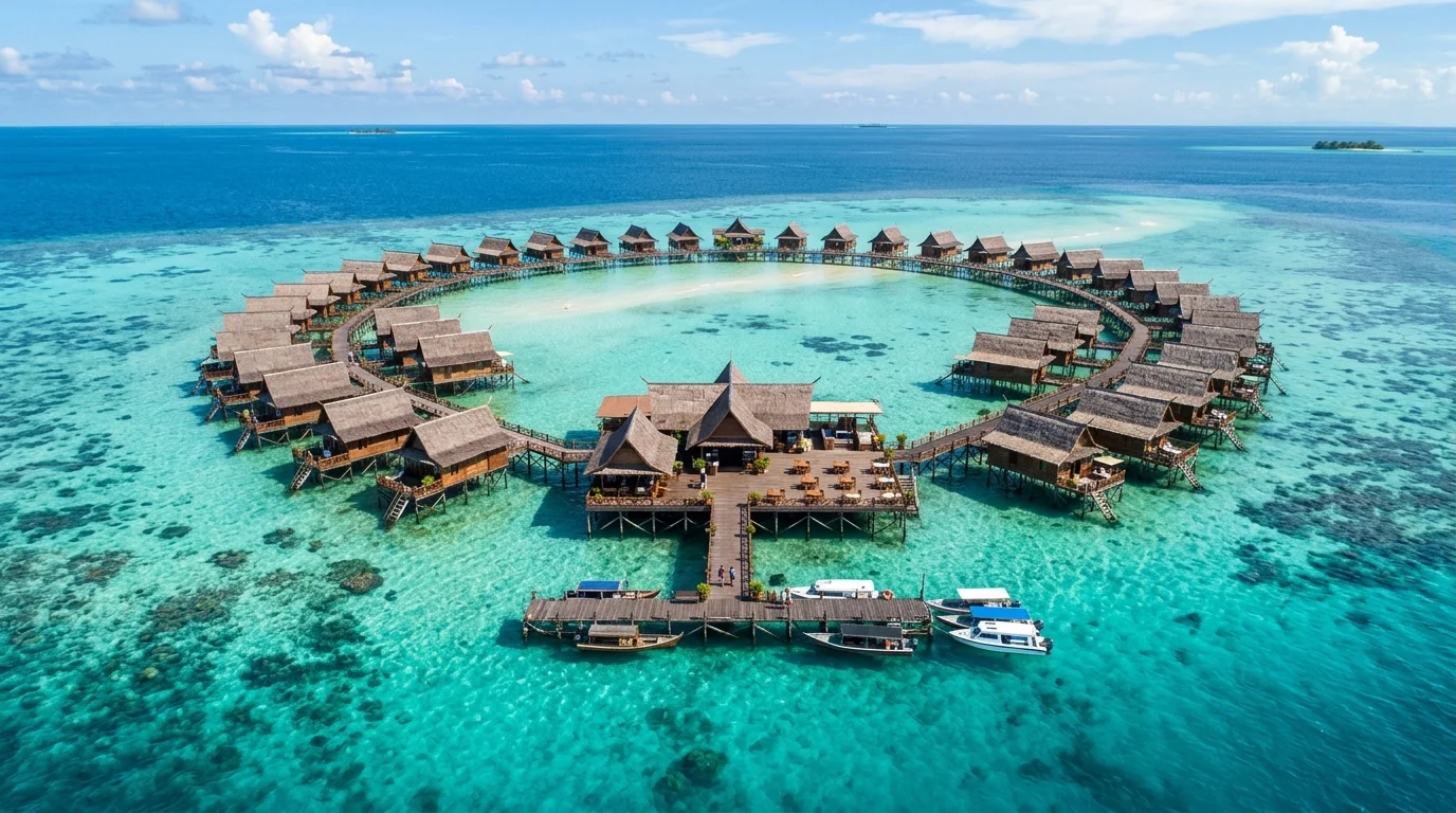 Resort terapung Kapalai di tengah laut Semporna