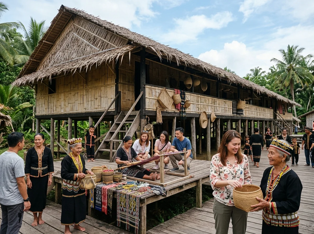 Rumah panjang tradisional Rungus di Kampung Bavanggazo