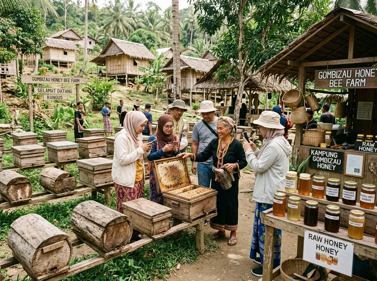 Ladang lebah madu di Kampung Gombizau