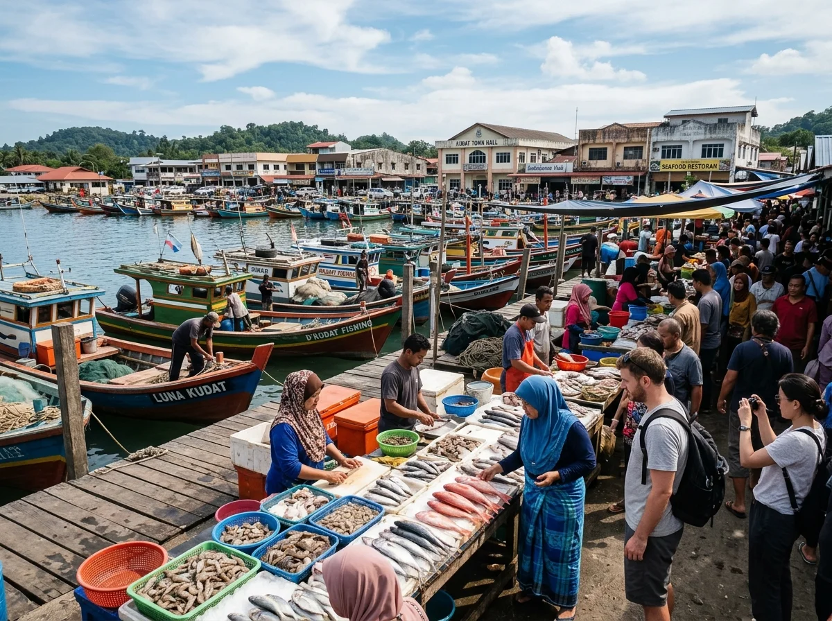 Pekan dan pelabuhan nelayan Kudat