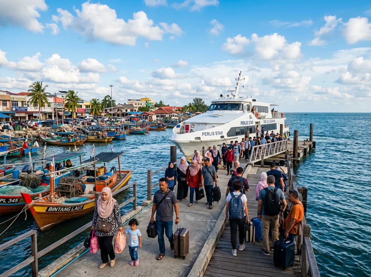 Feri tiba di Jeti Kuala Perlis dari Langkawi