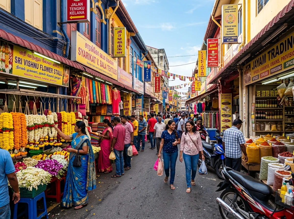 Tekstil, sari dan rempah di Little India Jalan Tengku Kelana