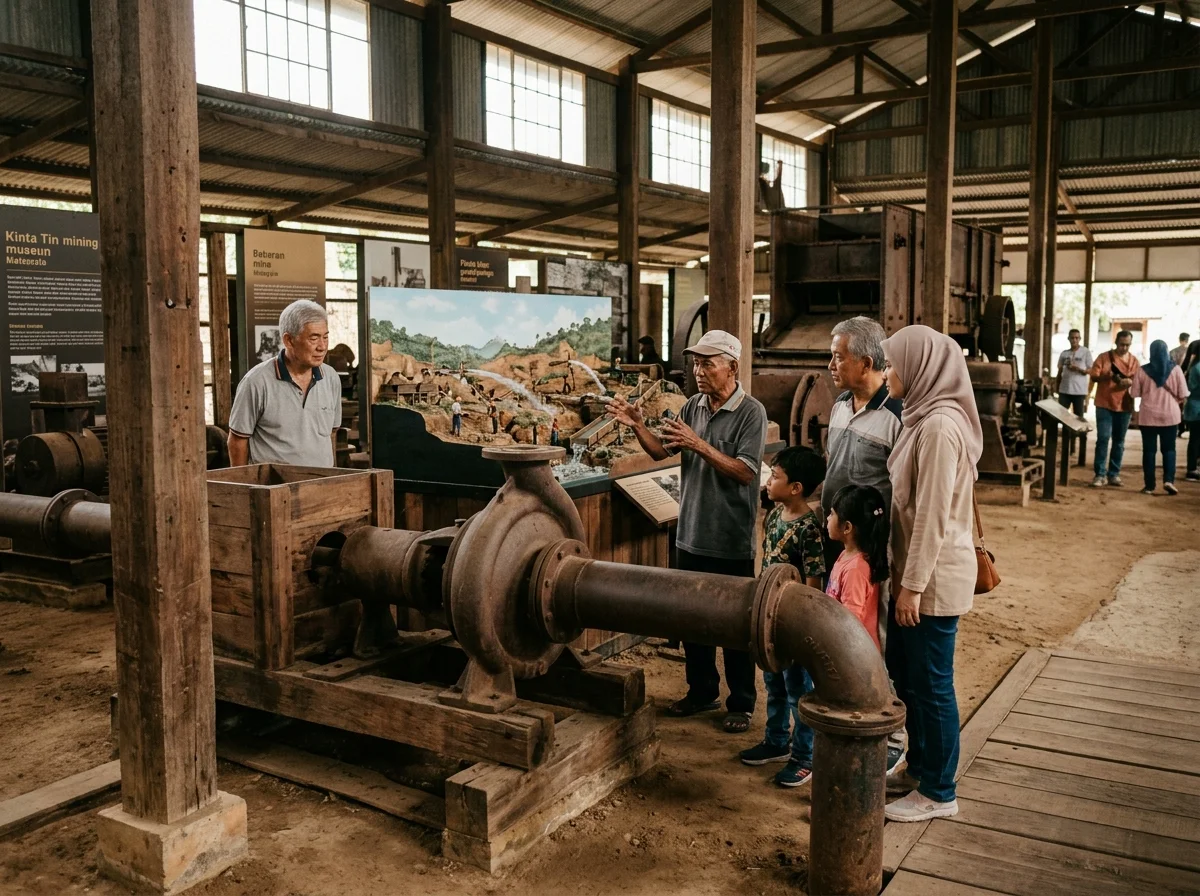 Kanak-kanak belajar sejarah lombong di Kinta Tin Mining Museum