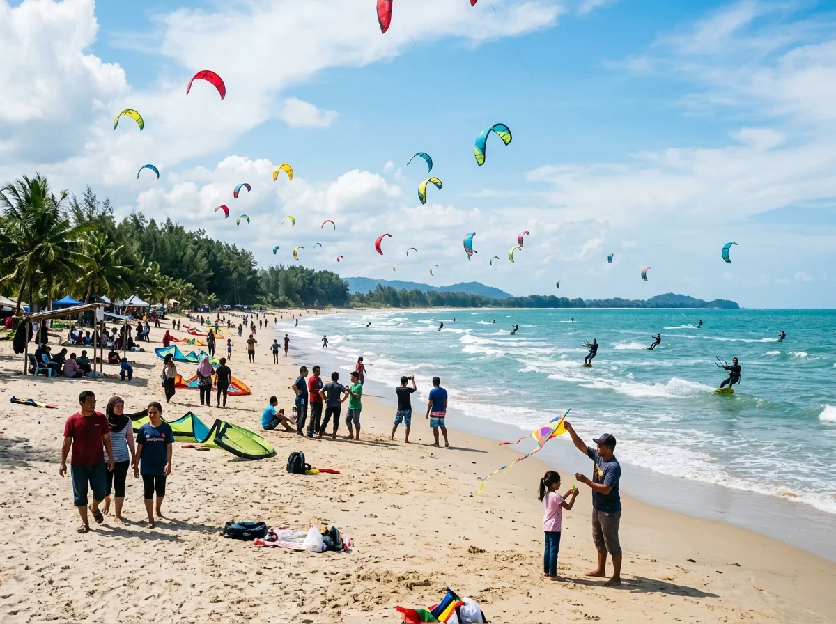 Pantai Balok Kuantan yang popular untuk kite-surfing