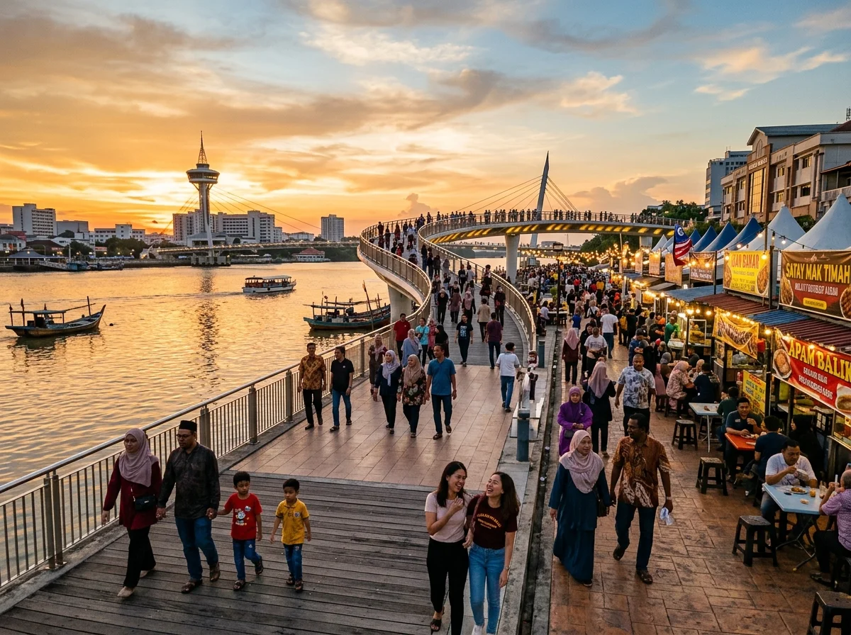Promenad Kuantan Riverfront Esplanade tepi sungai