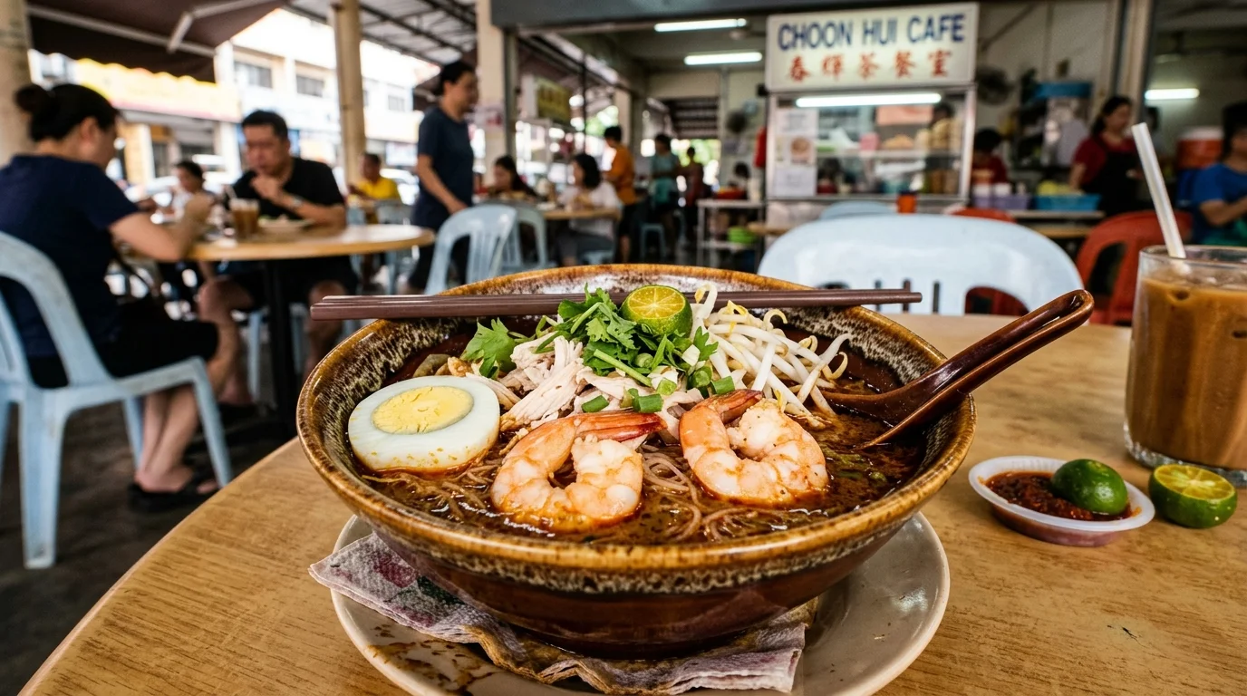 Laksa Sarawak mangkuk tradisional