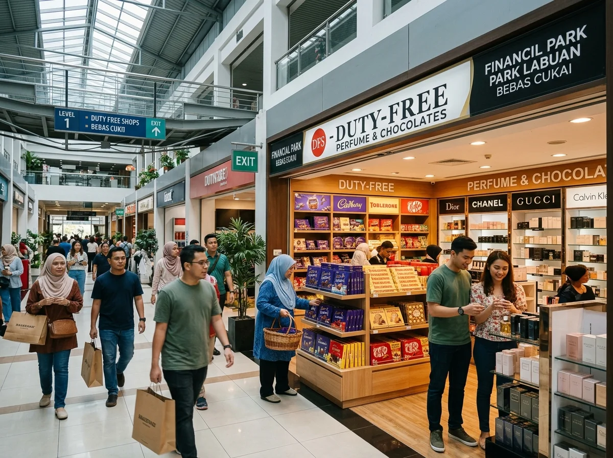Kedai bebas cukai di Financial Park Labuan