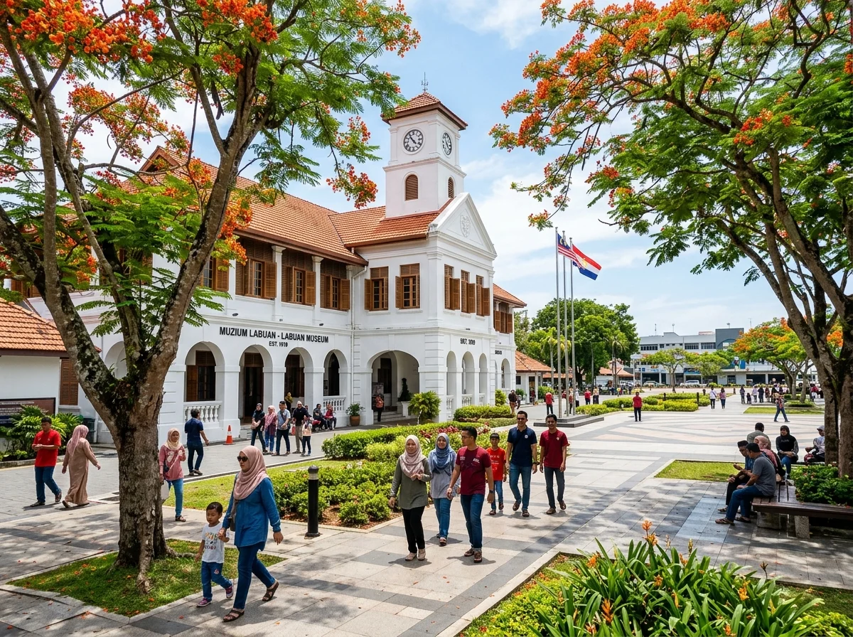 Bangunan kolonial Muzium Labuan dan Dataran Labuan
