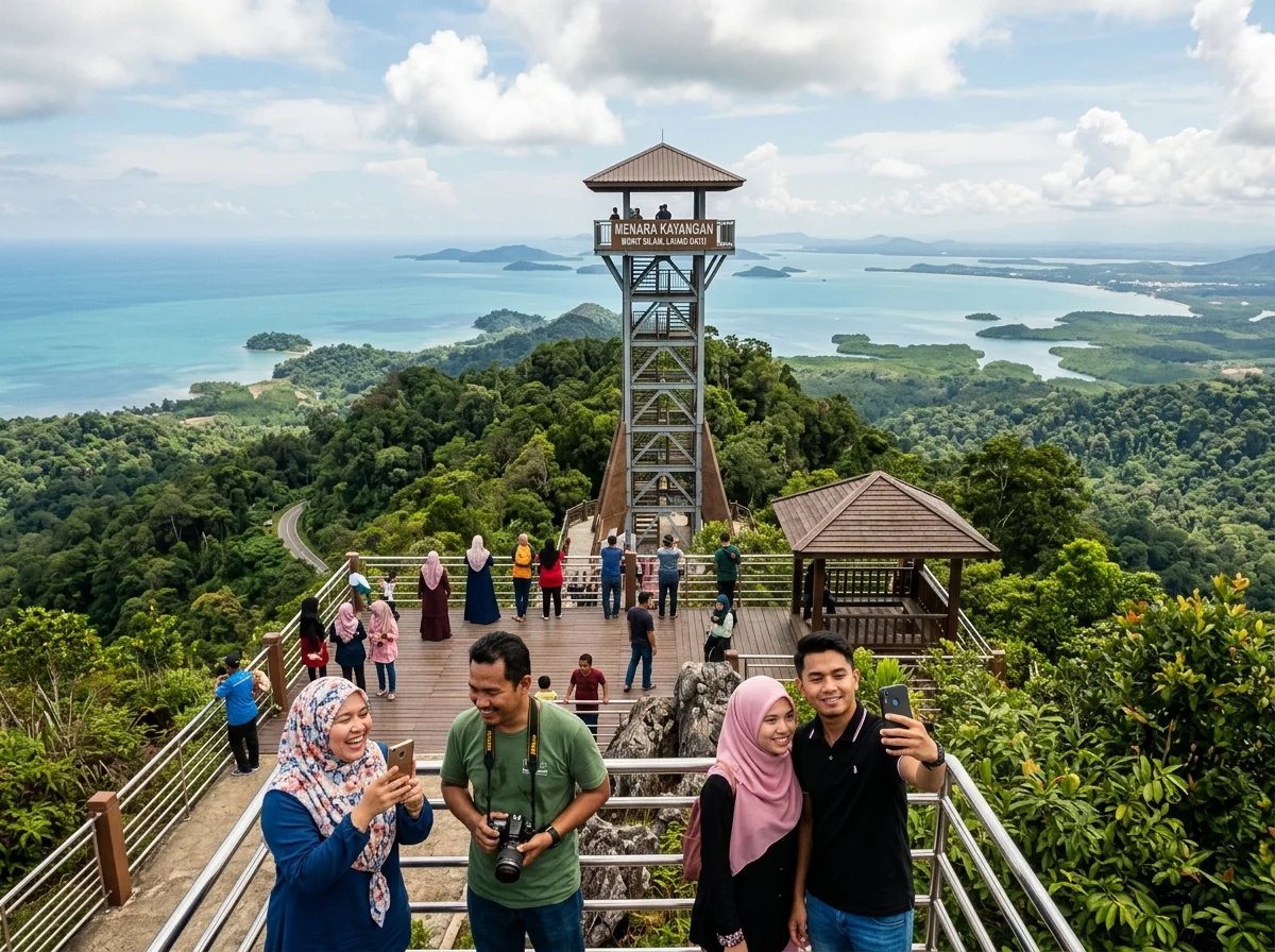Pemandangan alam sekitar Lahad Datu dari Bukit Silam
