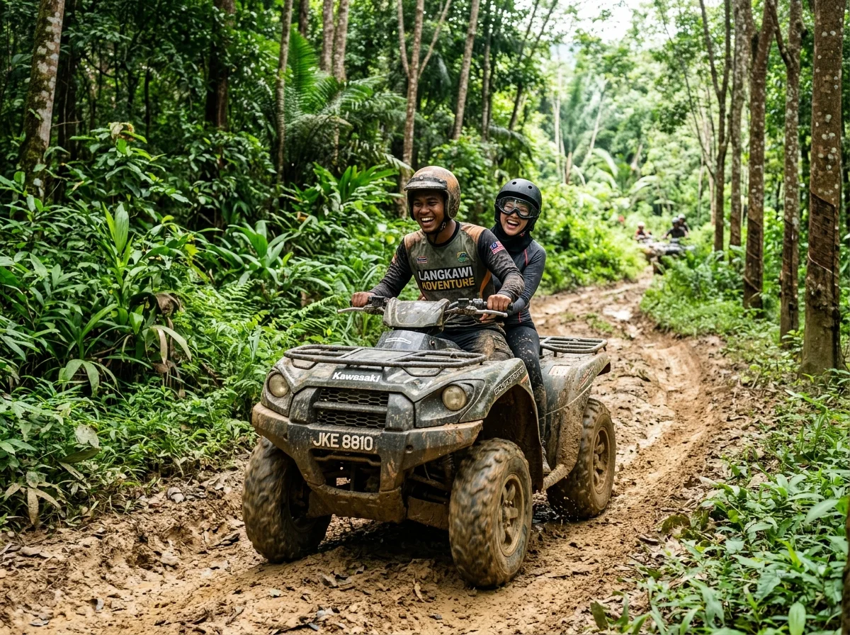 ATV adventure menyusuri hutan dan ladang getah Langkawi