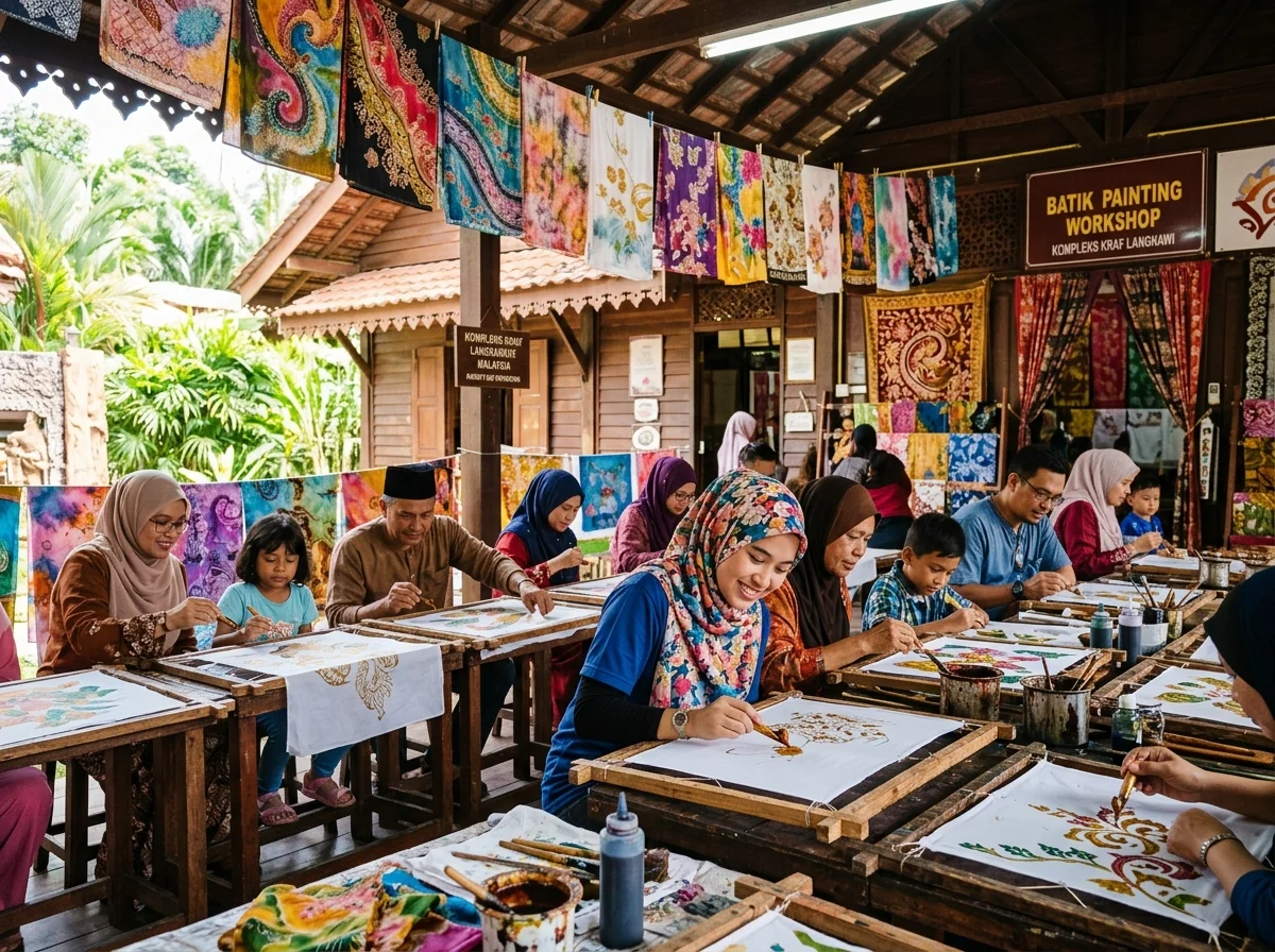 Bengkel melukis batik di Kompleks Kraf Langkawi