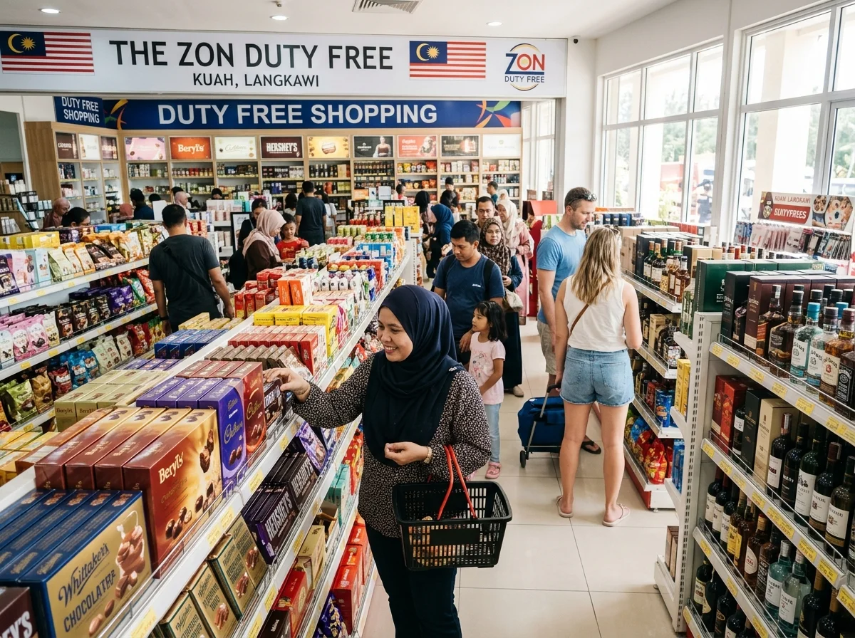 Membeli-belah bebas cukai di pekan Kuah Langkawi