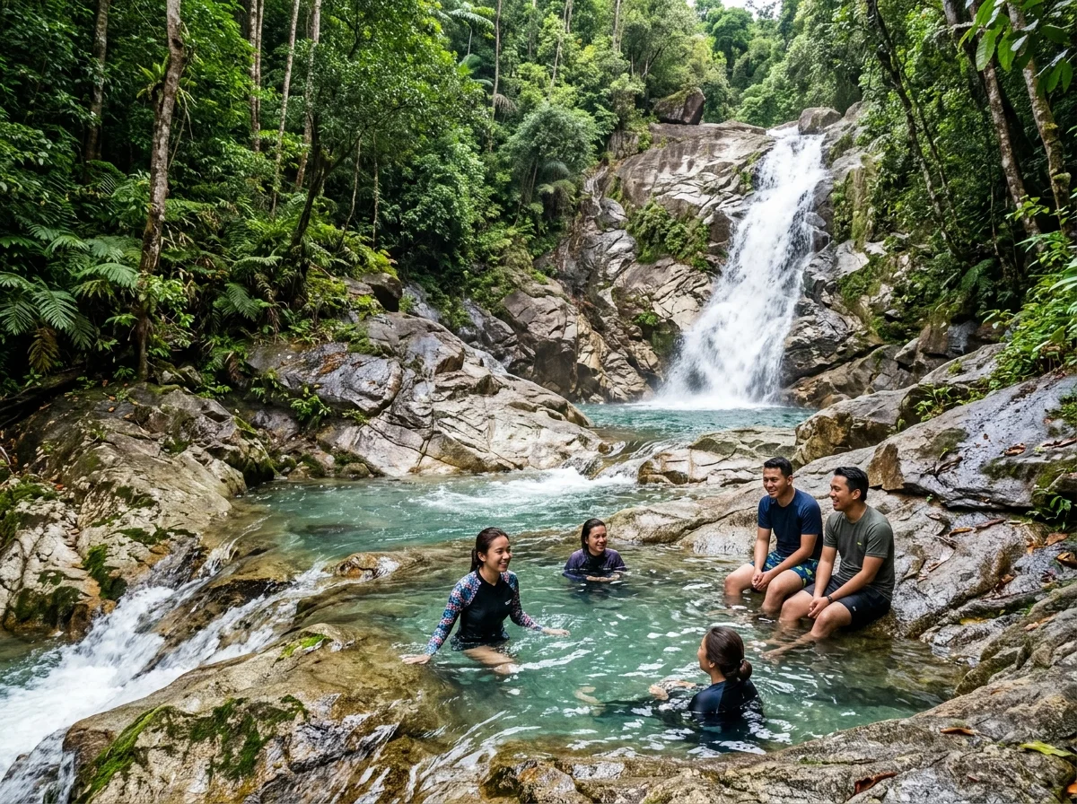 Air Terjun Telaga Tujuh dengan kolam semula jadi di Langkawi