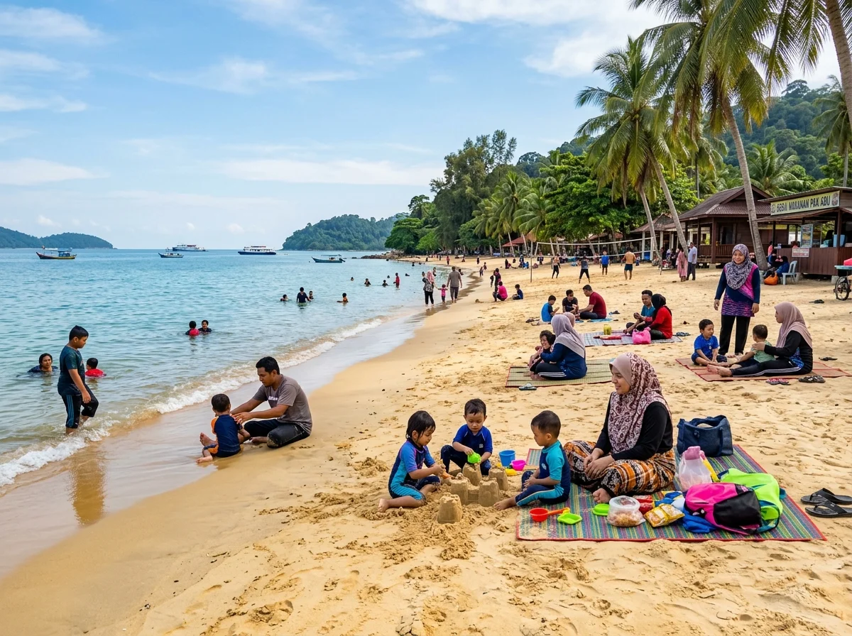 Pantai Teluk Batik Lumut yang percuma dimasuki