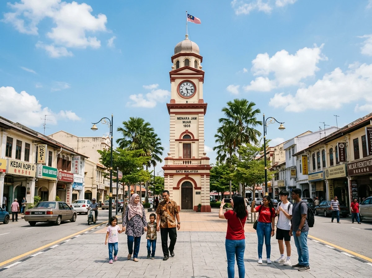 Menara Jam Muar di pusat bandar