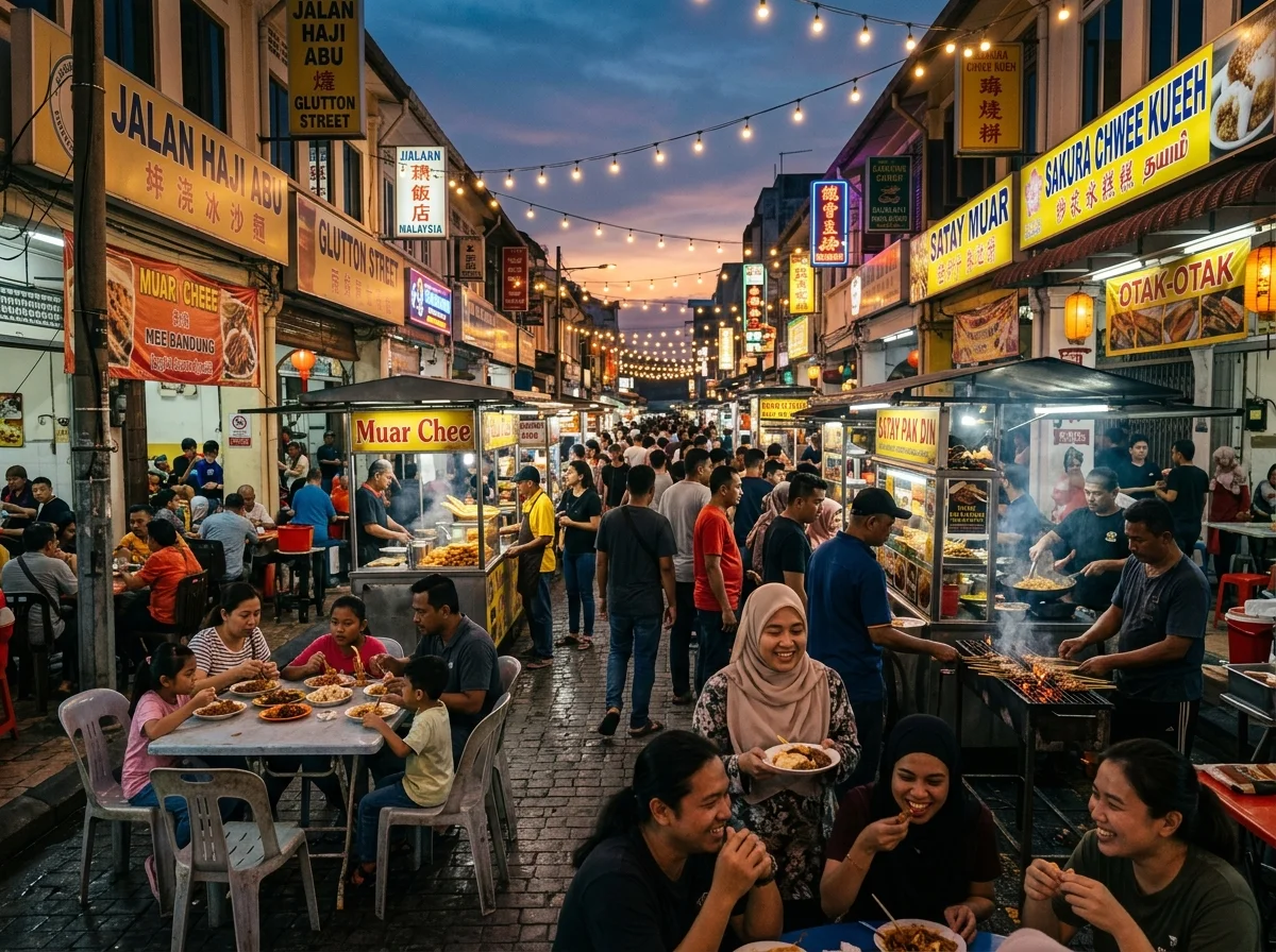 Gerai makan di Glutton Street Muar