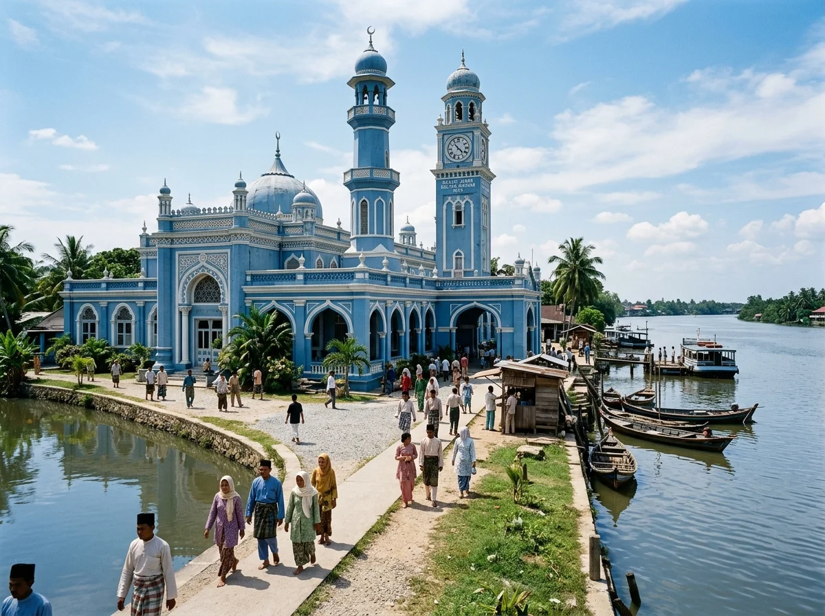 Masjid Jamek Sultan Ibrahim, masjid biru ikonik Muar