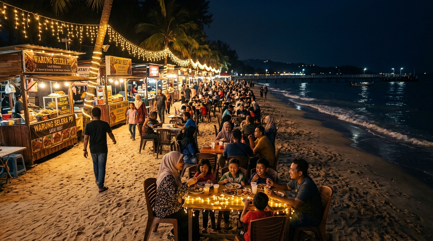 Suasana Malam Pantai Port Dickson