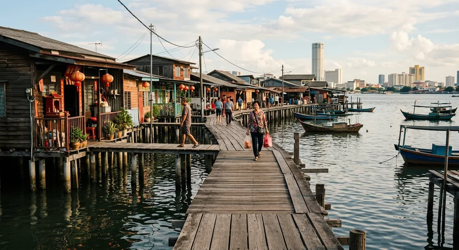 Kampung kayu di atas air dengan warisan 150 tahun klan Hokkien di Clan Jetties Georgetown