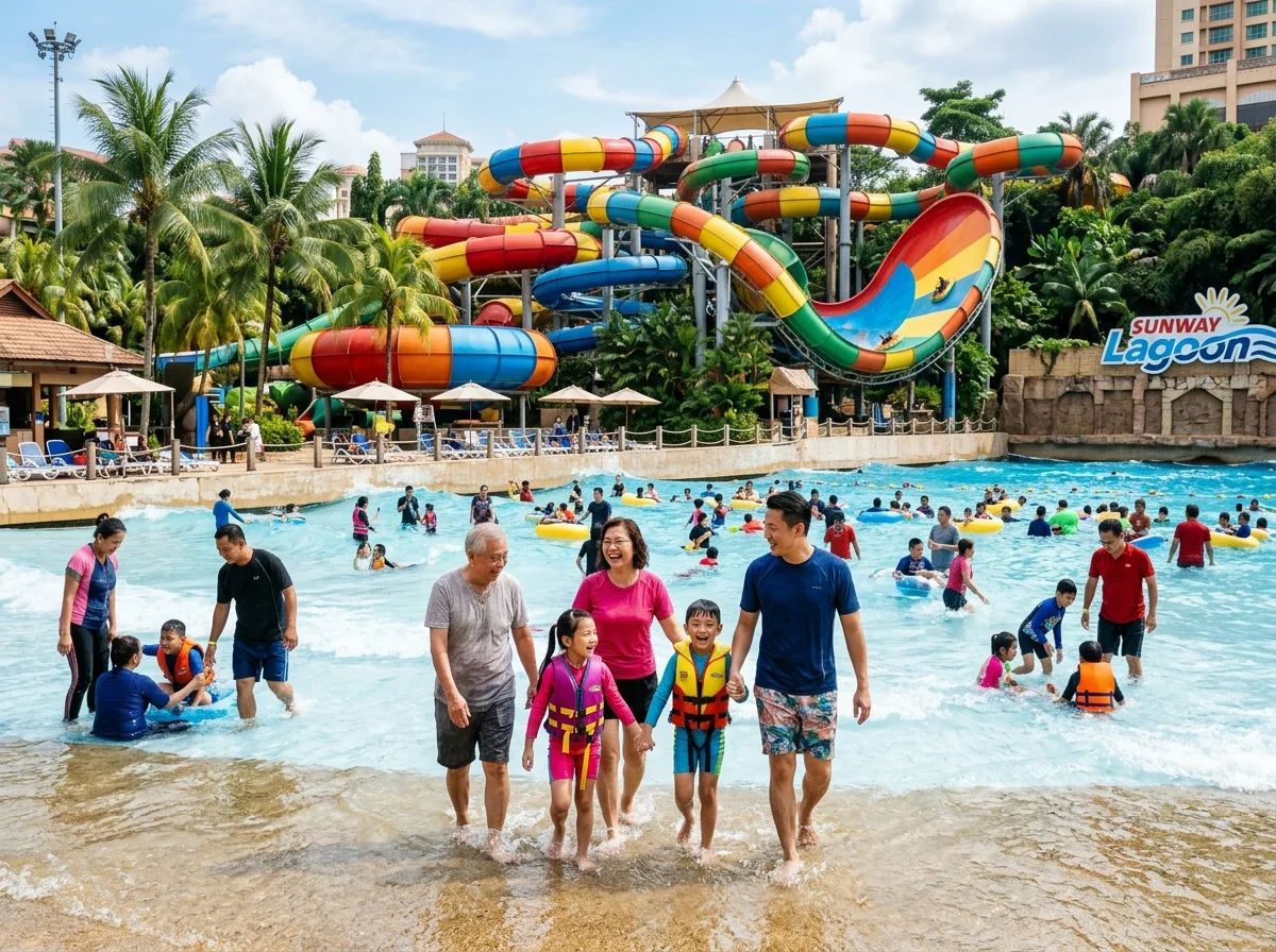 Kanak-kanak bermain di Sunway Lagoon Petaling Jaya