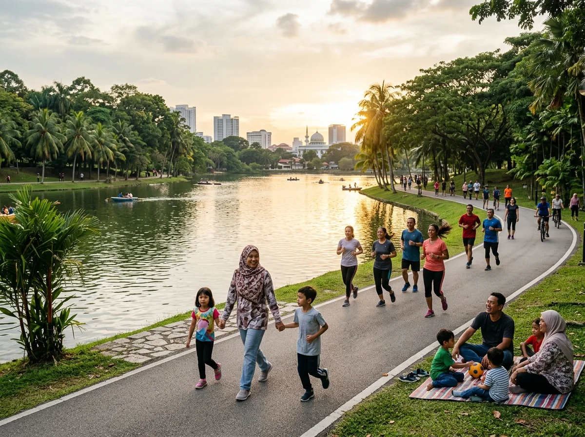 Keluarga santai di Taman Jaya Petaling Jaya