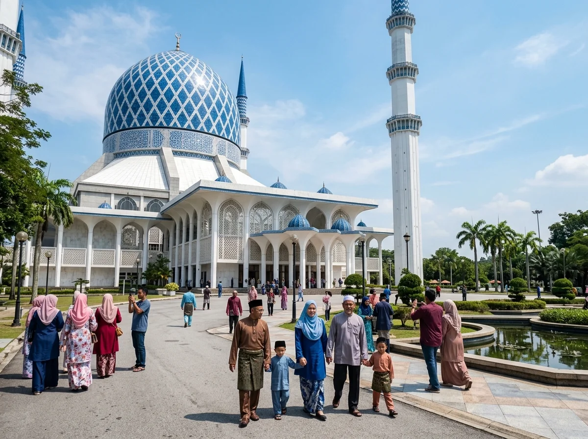 Masjid Sultan Salahuddin Abdul Aziz (Blue Mosque) Shah Alam dengan kubah biru ikonik