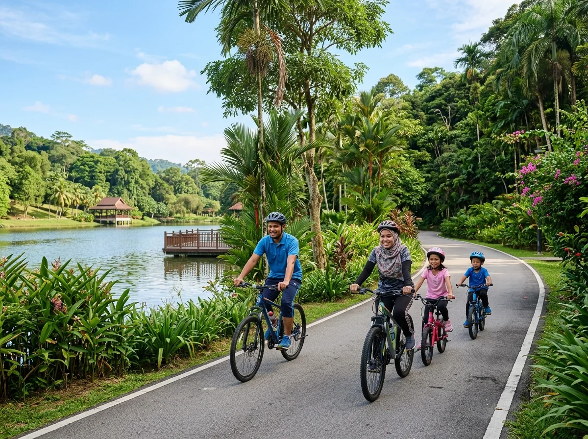 Taman hijau dan tasik di Taman Botani Negara Shah Alam