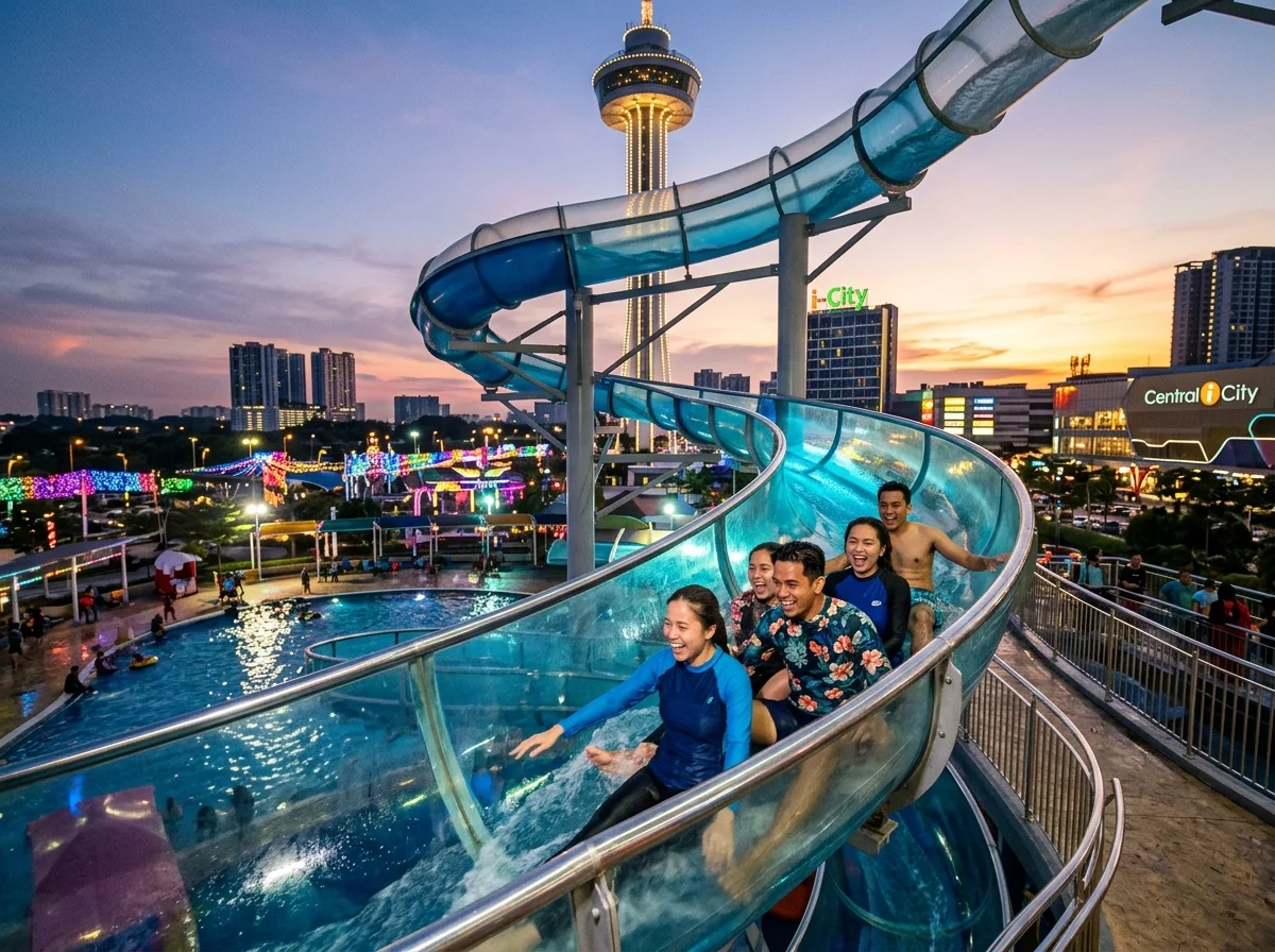 Gelongsor kaca SkyCity setinggi menara di i-City Shah Alam