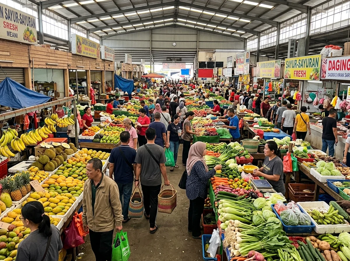 Hari 2 — Pasar Sentral Sibu dan pasar malam