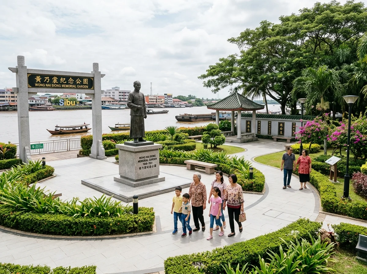 Wong Nai Siong Memorial Garden Sibu berhampiran tebing sungai