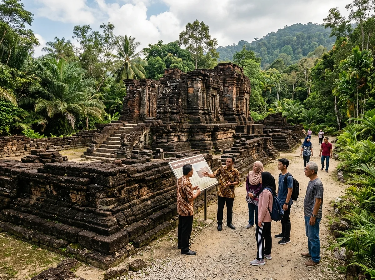 Tapak runtuhan candi Lembah Bujang berhampiran Merbok Sungai Petani