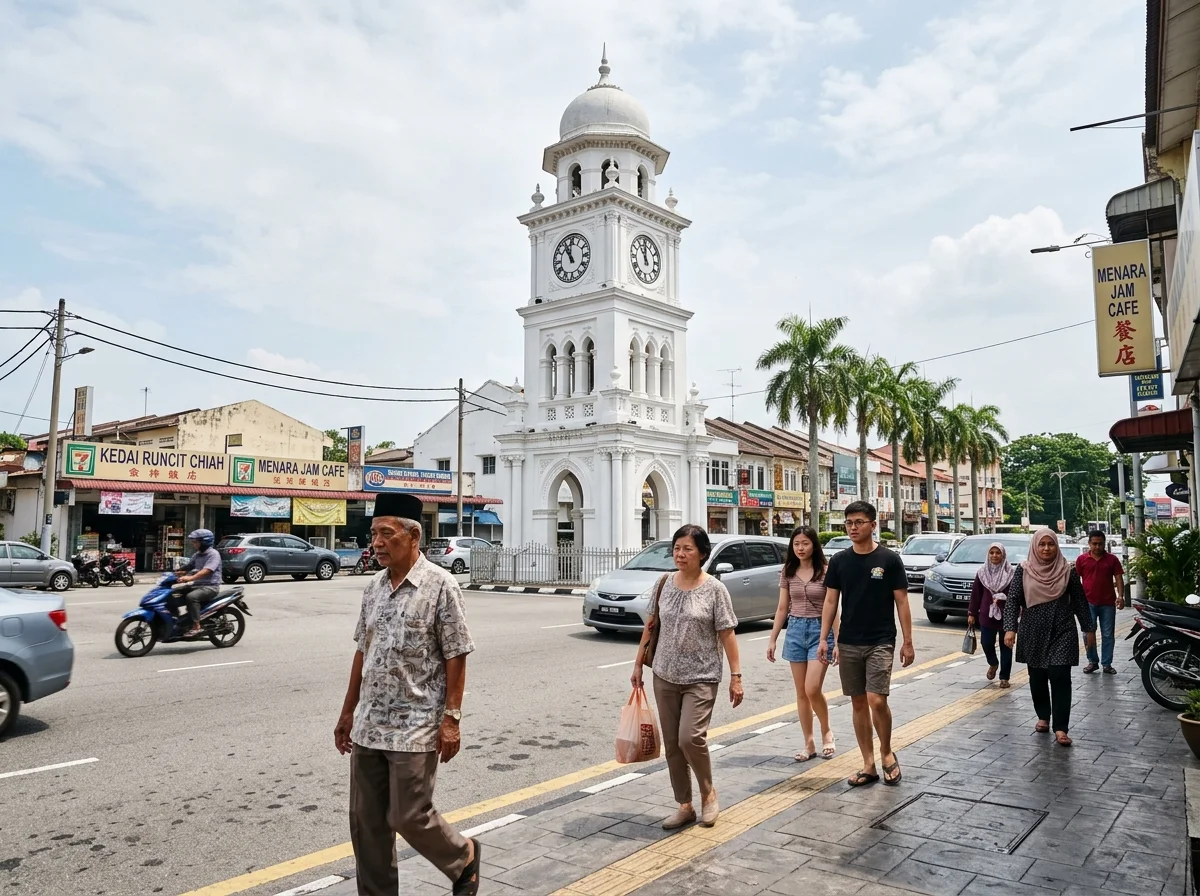 Hari 1 — jelajah pusat bandar dan Menara Jam Sungai Petani