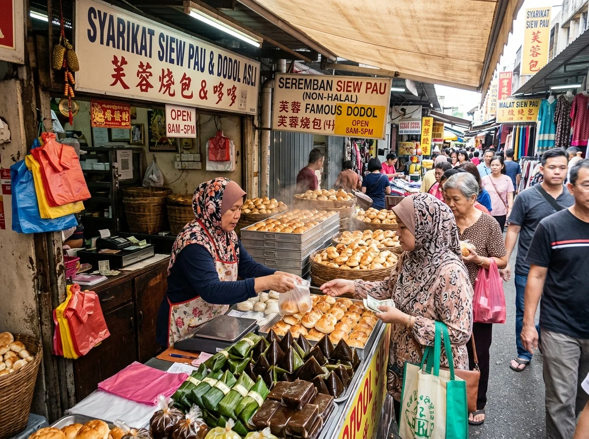 Produk tempatan Siew Pau dan dodol di Pasar Besar Seremban