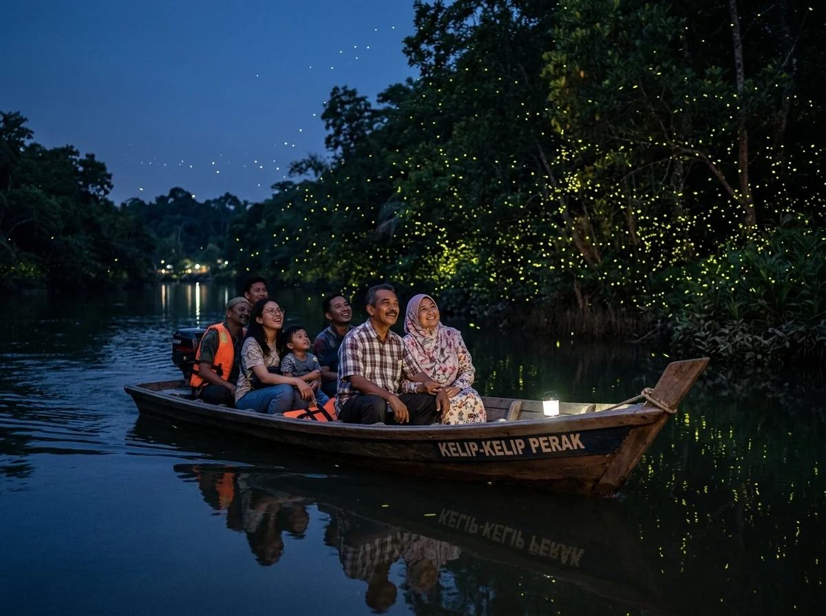 Bot malam menyaksikan kelip-kelip di Sungai Perak