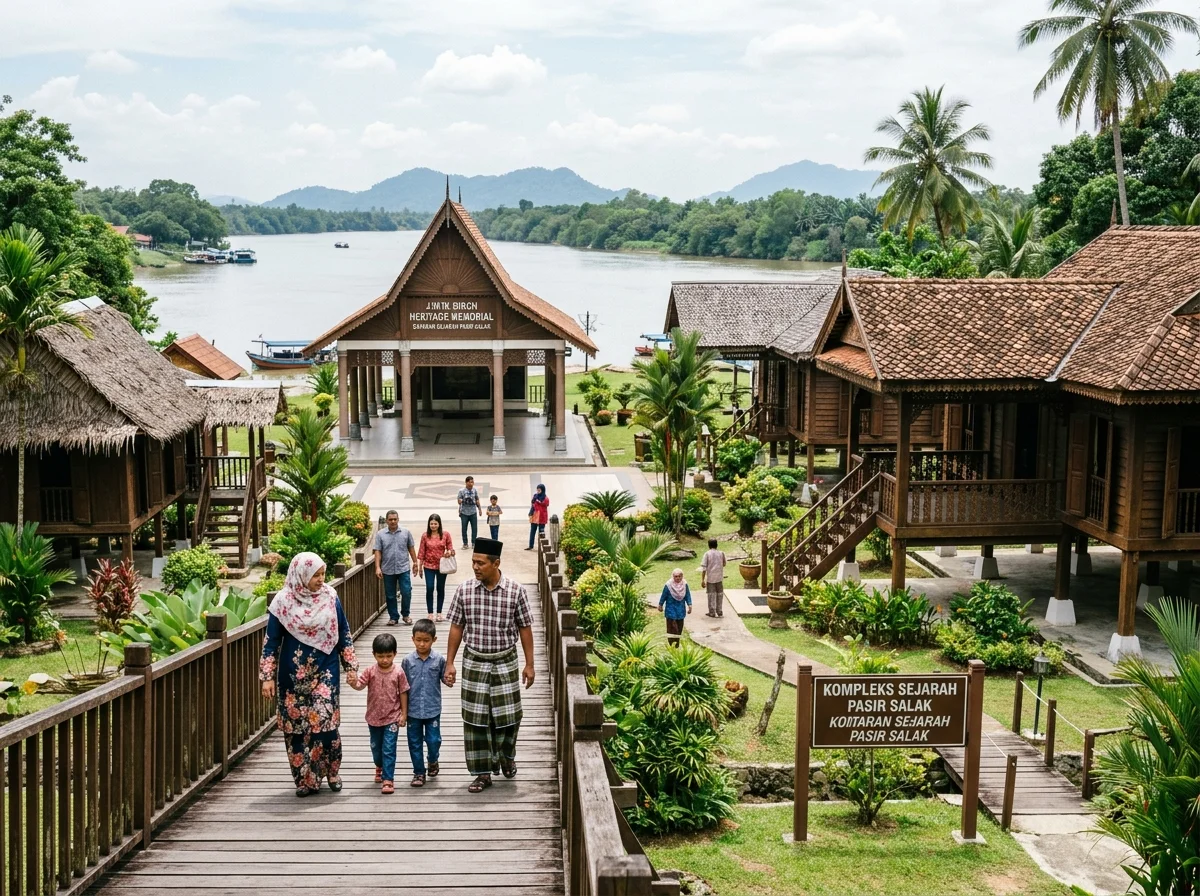 Rumah tradisi dan galeri di Kompleks Sejarah Pasir Salak
